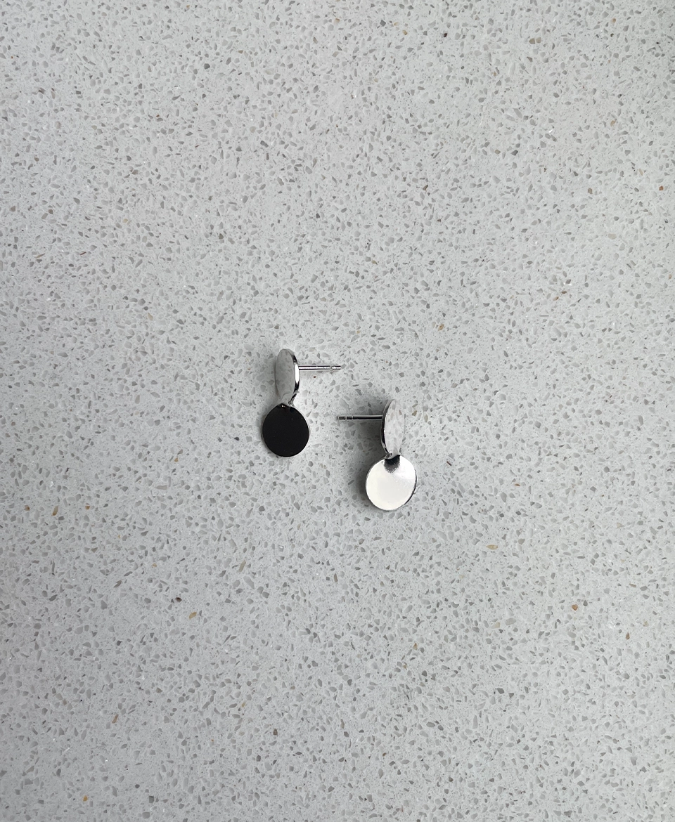 twist dot earrings recycled sterling silver